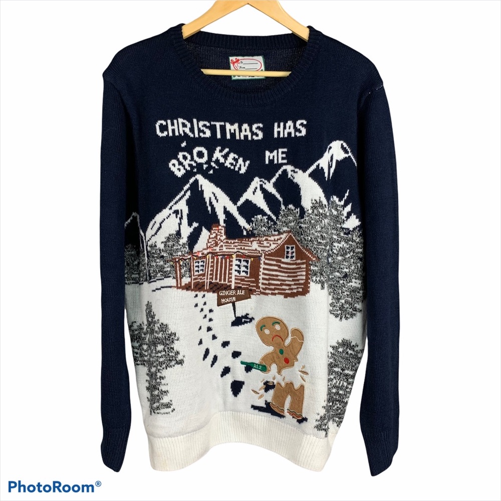 Christmas Ugly Sweater Gingerbread Man Light Up - Picture 15 of 15